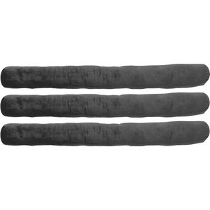 Set van 3 - Dutch Decor FINN - Tochtstopper Charcoal Gray 90x10 cm - grijs - Tochtrol voor binnen - Tochthond - Tochtkussen - 90CM - Soepel van vorm & Lichtgewicht