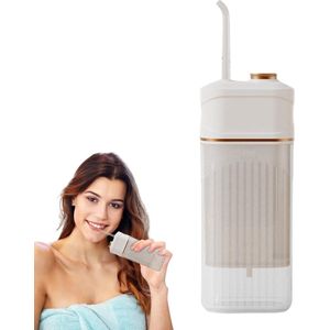 Reiswaterflosser - 3 standen oplaadbare reiswaterflosser - draagbare waterflosser - elektrische monddouche - waterdichte tandenreiniger - voor dagelijkse badkamerverzorging - Moonlight White