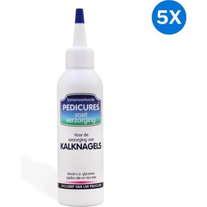 5x Samenwerkende Pedicures Kalknagels 75ml Samenwerkende Pedicures - Transparant - Werkt tegen kalknagels - Goed geschikt voor diabetici.