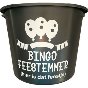 Cadeau Emmer-Bingo Feestemmer-12 liter-Zwart-Cadeau-Geschenk-Gift-Kado-Verjaardag