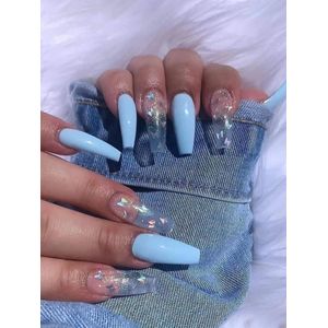 24 stuks nepnagels met vlinderpatroon - kunstnagels - plaknagels