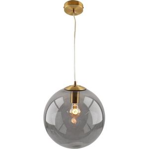 Olucia Dolf - Design Hanglamp - Glas/Metaal - Brons - Bol - 30 cm