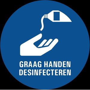 Graag handen desinfecteren bord - kunststof 200 mm