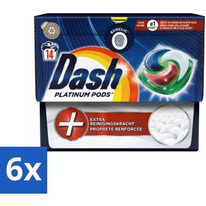 Dash Platinum - Wasmiddel Capsules - Witte en Gekleurde Was - 14 Wasbeurten - Vlekkenverwijderaar - Biologisch Afbreekbaar