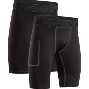 DANISH ENDURANCE Sportbroek met Zak voor Heren - Sportshorts - Hardlopen & Sporten- 2 pack - Maat XL