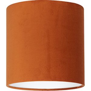 Uniqq Lampenkap velour oranje Ø 25 cm - 25 cm hoog