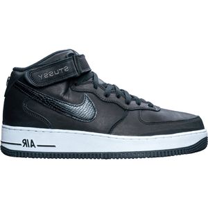 Nike Air Force 1 Mid SP - Stussy - Heren Sneakers Sportschoenen Schoenen Leer Zwart DJ7840-001 - Maat EU 44.5 US 10.5