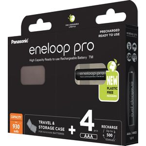 Panasonic Eneloop Pro 4x AAA 930mAh - Blister Van 4 + Doos