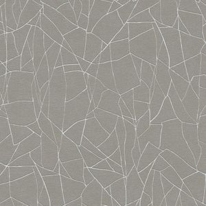 Grafisch behang Profhome 399343-GU vliesbehang licht gestructureerd met abstract patroon glanzend grijs wit 5,33 m2