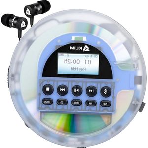 Transparent Draagbare CD-speler Walkman met duurzame batterij en hoofdtelefoon - Radio FM - MP3 TF-kaart Bluetooth - Ideaal voor auto's