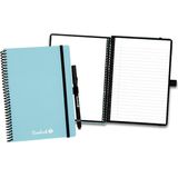 Bambook Colourful uitwisbaar notitieboek - Blauw - A5 - Pagina's: Blanco & Gelinieerd - Duurzaam, herbruikbaar whiteboard schrift - Met 1 gratis stift