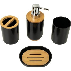 Badkamer Set - Badkamer Accessoires - Set van 4 - Zwart