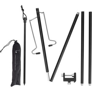 Lantaarn Stand Draagbare Aluminium Legering Voor Outdoor Adventures (Zwart) - Camping