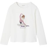 T-shirt met dansmotief voor meisjes met lange mouwen ecru