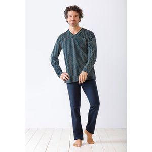 Geruite herenpyjama Hajo - Blauw - Maat - 50