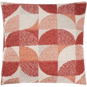 Sierkussen - Rood - Lora - Stof - 45 x 45 x 0 cm (BxHxD)