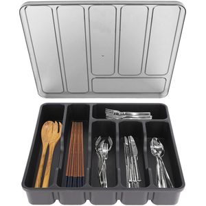 By Shayne ® Multifunctionele Bestekopslag Met Deksel Voor Keukenlade En Werkblad In Zwart