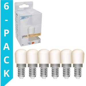 LED's Light E14 LED Lamp voor koelkasten en afzuigkappen - T26 - 2W/20W - 6PACK