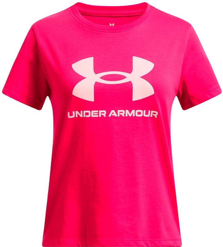 Under Armour Big Logo T-shirt Met Korte Mouwen Roze 14-16 Years Meisjes