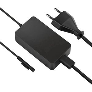 DrPhone PWR2 65W Charge AC adapter - Geschikt voor Surface Pro / Book / Surface Go / Surface Laptop / 15V 4A Oplader Voeding - Mat Zwart