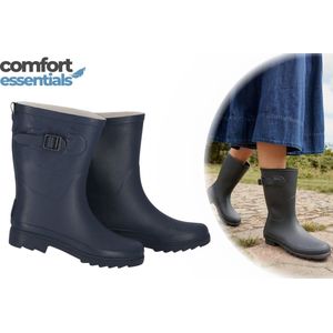 Comfort Essentials Dames Regenlaarzen - Regenlaarzen - Rubber Laarzen Dames - Kaplaarzen Dames - Navy Blauw - Maat 40