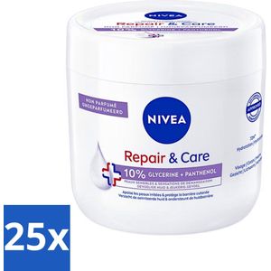 NIVEA - Bodycrème - Herstel & Verzorging Gevoelig - Met 10% Glycerine & Panthenol - Voor gevoelige & jeukerige huid - 400 ml - Bulkverpakking - 25 stuks