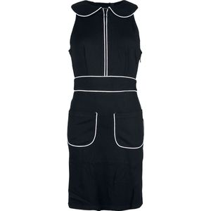 Voodoo Vixen 60s Pocket Dames Korte jurk - zwart/wit - XS