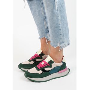 Sacha - Dames - Groene multicolor sneakers - Maat 36