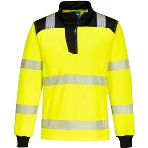 Portwest PW3 Hi-Vis Sweatshirt met 1/4 rits PW326 - Geel/Zwart - XXXL