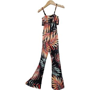 Meisjes Jumpsuit met bloemenprint en ruffles, verkrijgbaar in de maten 98/104 t/m 158/164