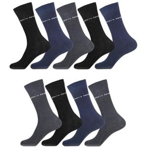 Hoge Herensokken Set van 9 - Zacht en Comfortabel in Zwart, Blauw en Grijs - Maat 43/46