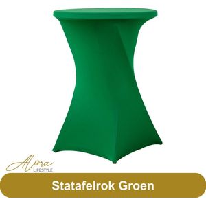 Alora Statafelrok groen 80 cm - partytafel - Alora tafelrok voor statafel - Statafelhoes - Bruiloft - Cocktailparty - Stretch Rok