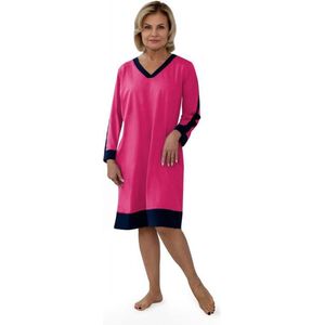 Martel | Oliwia | katoen nachthemd | lange mouwen | 100 % katoen | donker roze | KORTING XXL