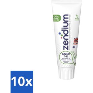 10 x Zendium Tandpasta Junior 75 ml - Natuurlijke Enzymen - SLS-vrij - Kindvriendelijk - Fluoride - Mondhygiëne