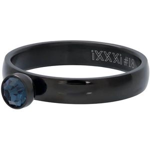 iXXXi Vulring Zirconia 1 Stone Blue Zwart | Maat 17 | Maat