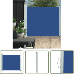 The Living Store Tuinscherm uittrekbaar 100x300 cm blauw - Zonwering - Tuinscherm - Windscherm - Privacy Screen - Terrasdecoratie