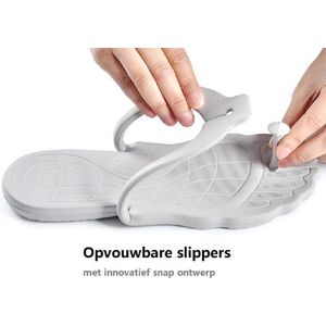 Wiwi Home Life - Slippers - Maat 41-42 - Reisslippers - Traveling slippers - Opvouwbare - Foldable - On the go - Sandaal - Sandals - Strandslipper - Ruimtebesparende - Space saving - Gemakkelijk - Convenient voor verpakking - Anti-slip - Grey
