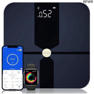 RFWR® Slimme Personenweegschaal met Lichaamsanalyse - Digitale Weegschaal voor BMI, Lichaamsvet, Spiermassa en Vochtpercentage