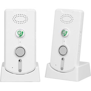 2-weg Spraakintercom 410M Tot 490M - Handsfree Draadloos Deurbelsysteem voor Thuisouderen met Bereik van 1000 M (WHITE)