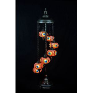 Turkse Lamp Vloerlamp Mozaïek Marokkaanse Oosters Handgemaakt Multicolour ster 7 bollen