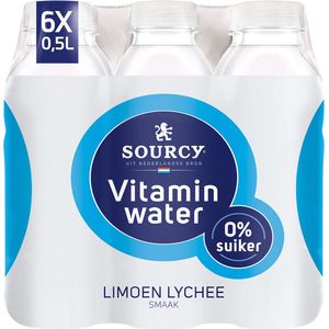 Sourcy® | 6x50cl Vitamin water limoen/lychee | koolzuurvrij | frisdrank met vruchten | suikervrij