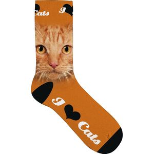 Kinder Sokken oranje Katten Ogen maat 31-36