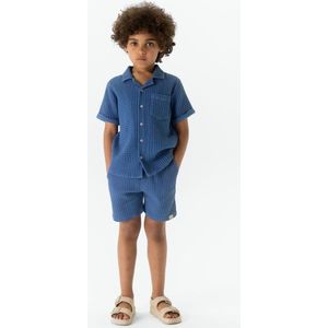 Sissy-Boy - Blauw overhemd met wafelstructuur