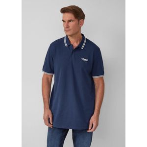 s.Oliver - Poloshirt - Saffier/Wit - Katoen - Normale Pasvorm