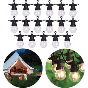 Lichtsnoer - Fairy Lights - Lichtslinger voor Binnen en Buiten - Kerst Verlichting - Tuinverlichting - Feestverlichting - Warm Wit - 20 LED Filament Bolletjes - 12.50 Meter