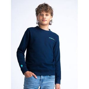 Petrol Industries - Jongens Comfortabele Sweater Coveify - Blauw - Maat 116