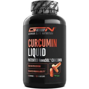 German Elite Nutrition - Curcumine Vloeistof NovaSOL® – 120 capsules – 1000 mg per dagelijkse dosis – Hoge biologische beschikbaarheid – Gepatenteerde NovaSOL® technologie
