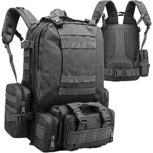 MIRO Rugzak - Backpack - Multifunctioneel - Outdoor - Grote Capaciteit - 55 Liter - Extra Ventilatie - Waterdicht - Oxford - Zwart