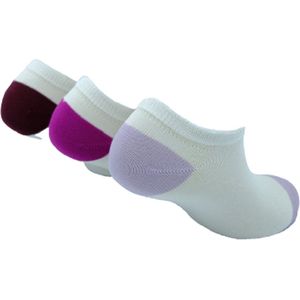 The Sockmaker sokken dames 36-41 - 3-pack Bamboo - duurzaam - Trainers - White with colored toe