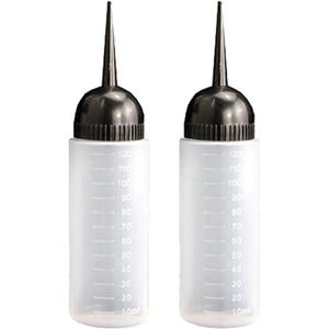 2pcs 120ml Salon Haarverf Meetfles Applicator Fles Plastic Schaal Haarverzorging Tool - Haarstyling Accessoires